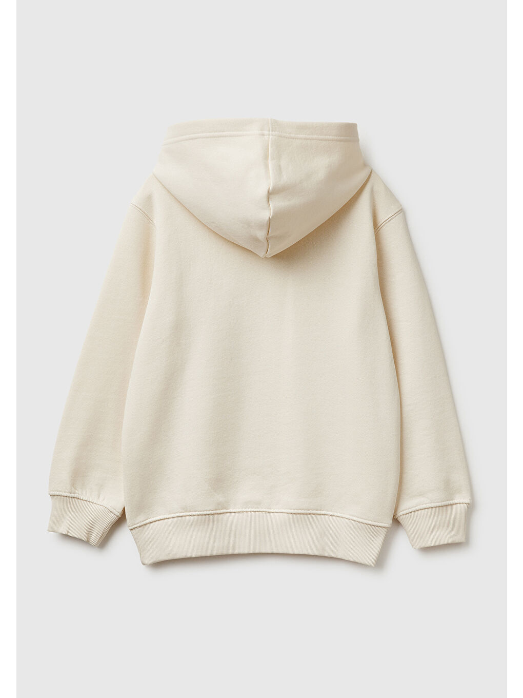 Ekru Erkek Çocuk Krem Tazmanya Baskılı Ribanalı Kapüşonlu Oversize Sweatshirt-1