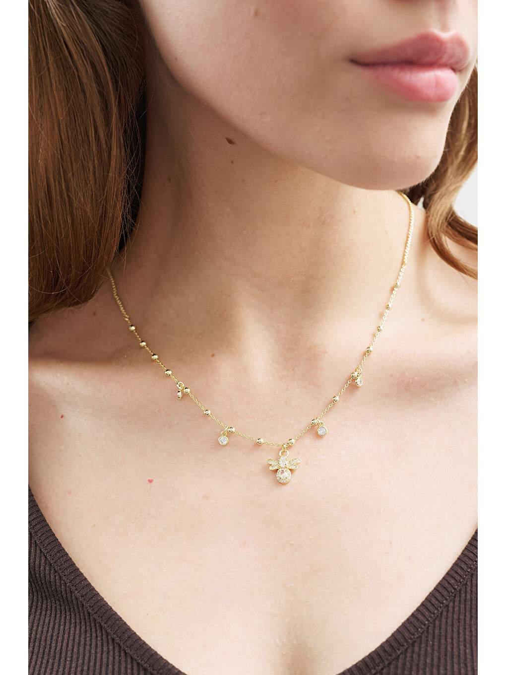 Sarı Yusufçuk Uçlu Kolye Gold-1