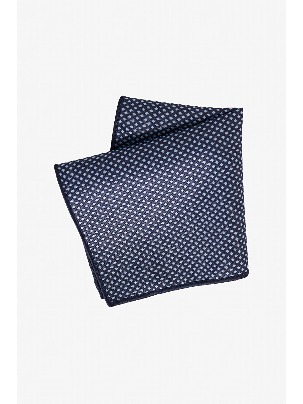 Erkek Mavi-Lacivert Desenli Kravat-Mendil Set-1