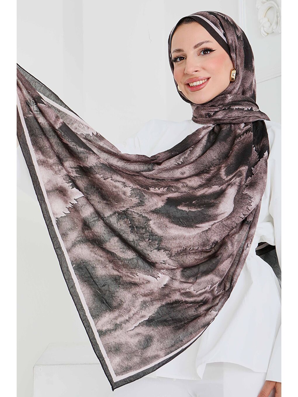 Kahverengi Natural Harmony Bambu Crash Şal Kahve - 27914-KAHVE-1