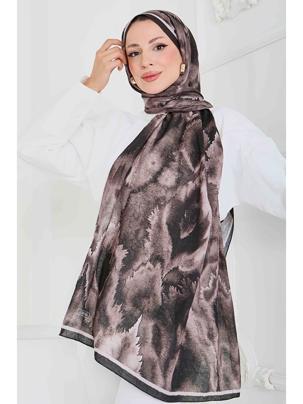 Kahverengi Natural Harmony Bambu Crash Şal Kahve - 27914-KAHVE-2