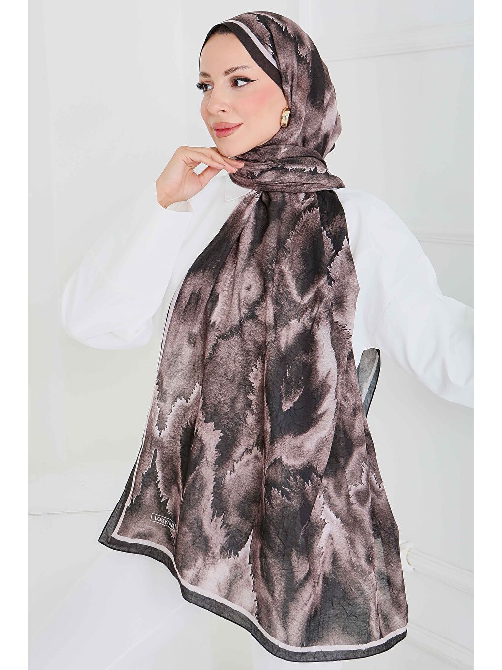 Kahverengi Natural Harmony Bambu Crash Şal Kahve - 27914-KAHVE-3