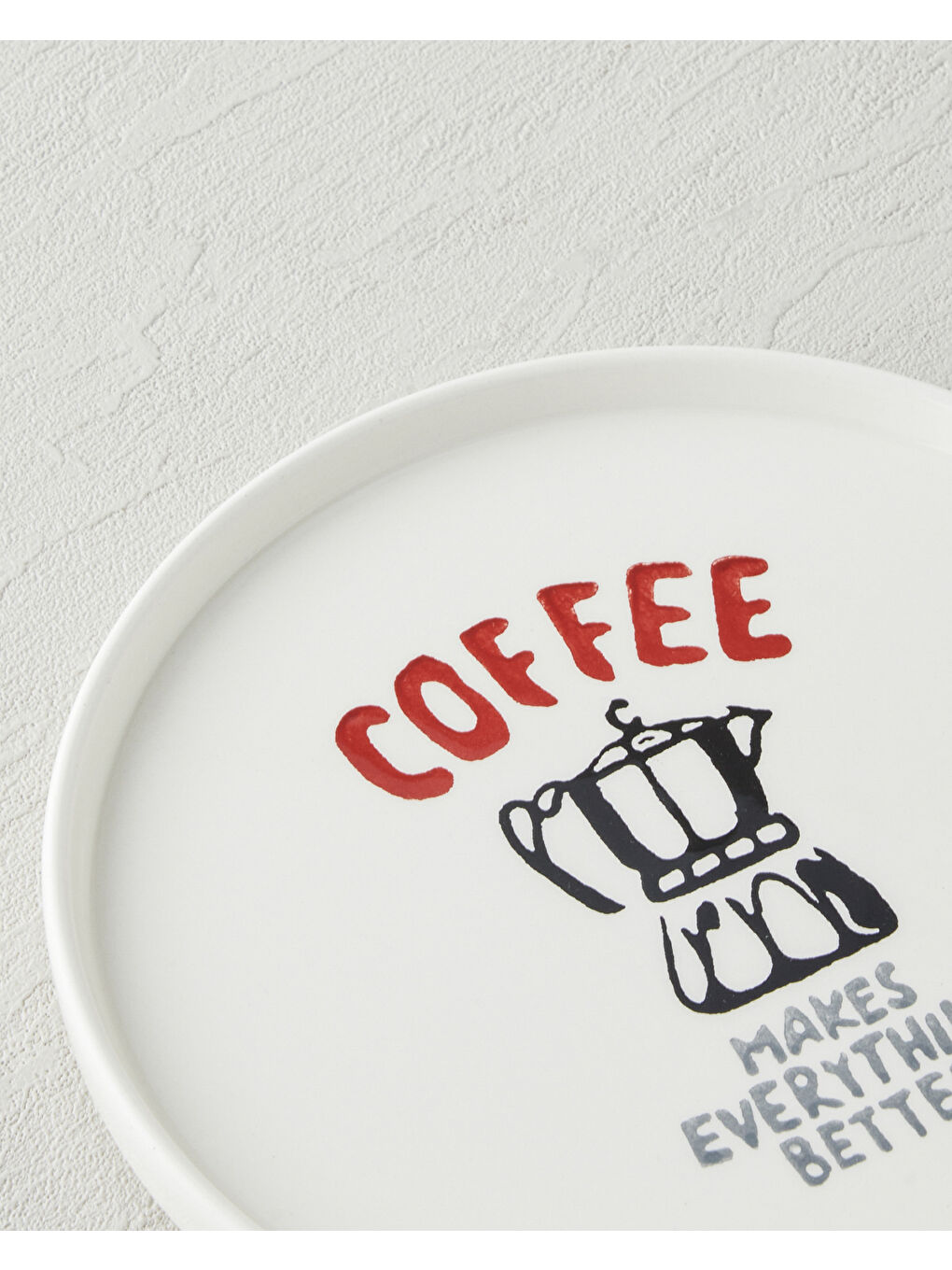 Bistro Seramik 4'lü Pasta Seti 20 cm Kırmızı-Siyah-4