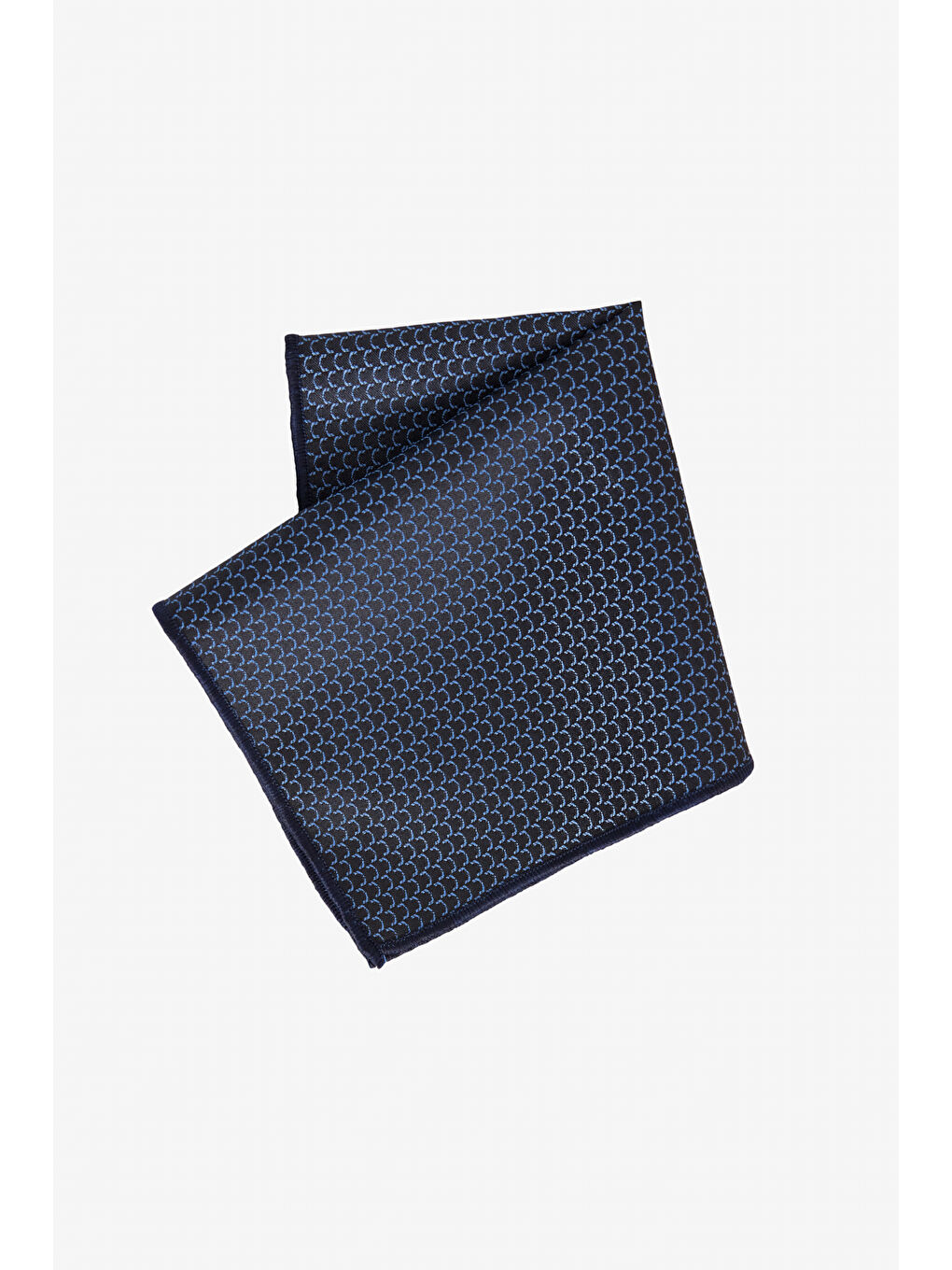 Erkek Lacivert-Mavi Desenli Kravat-Mendil Set-1