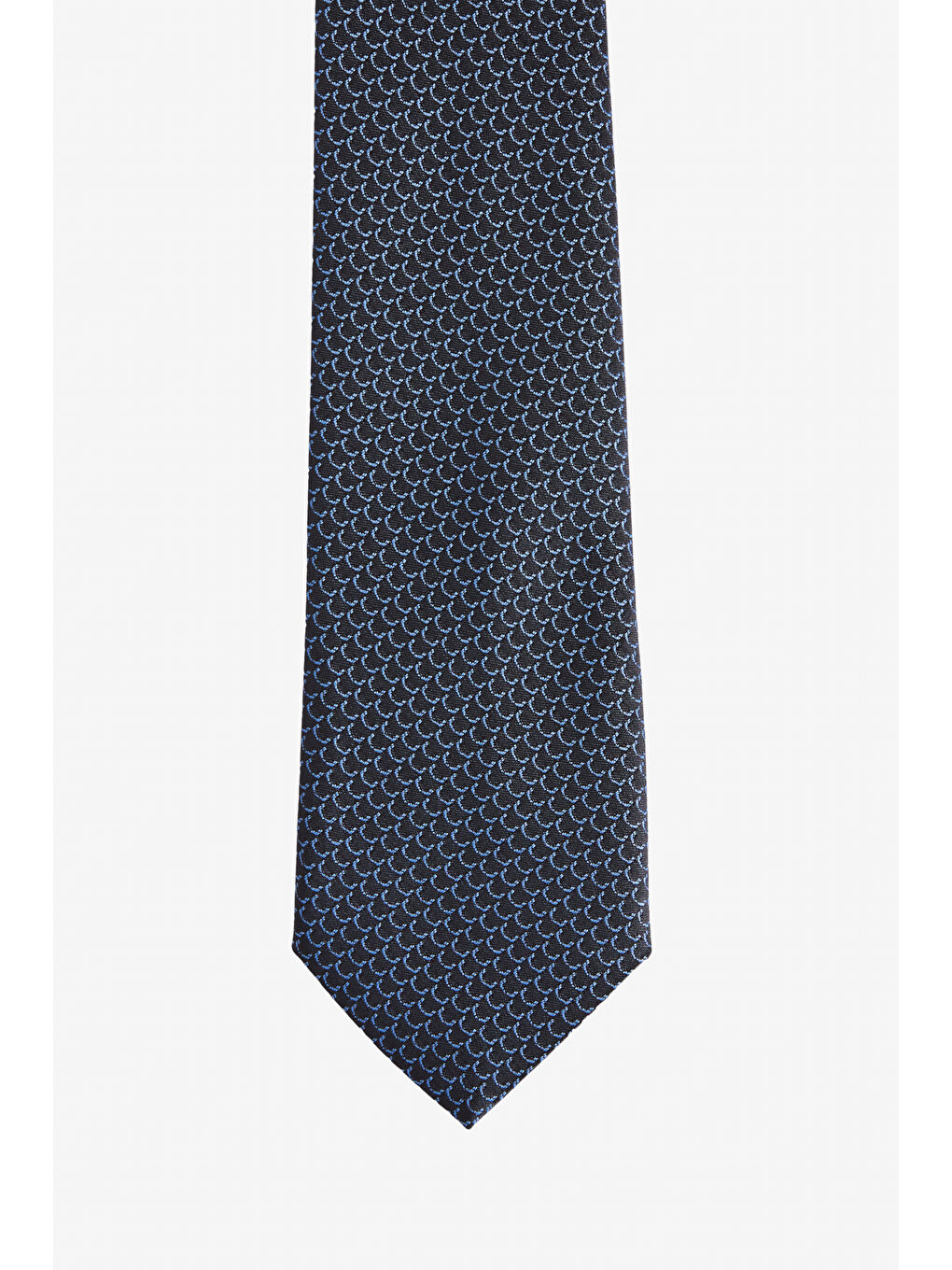 Erkek Lacivert-Mavi Desenli Kravat-Mendil Set-2