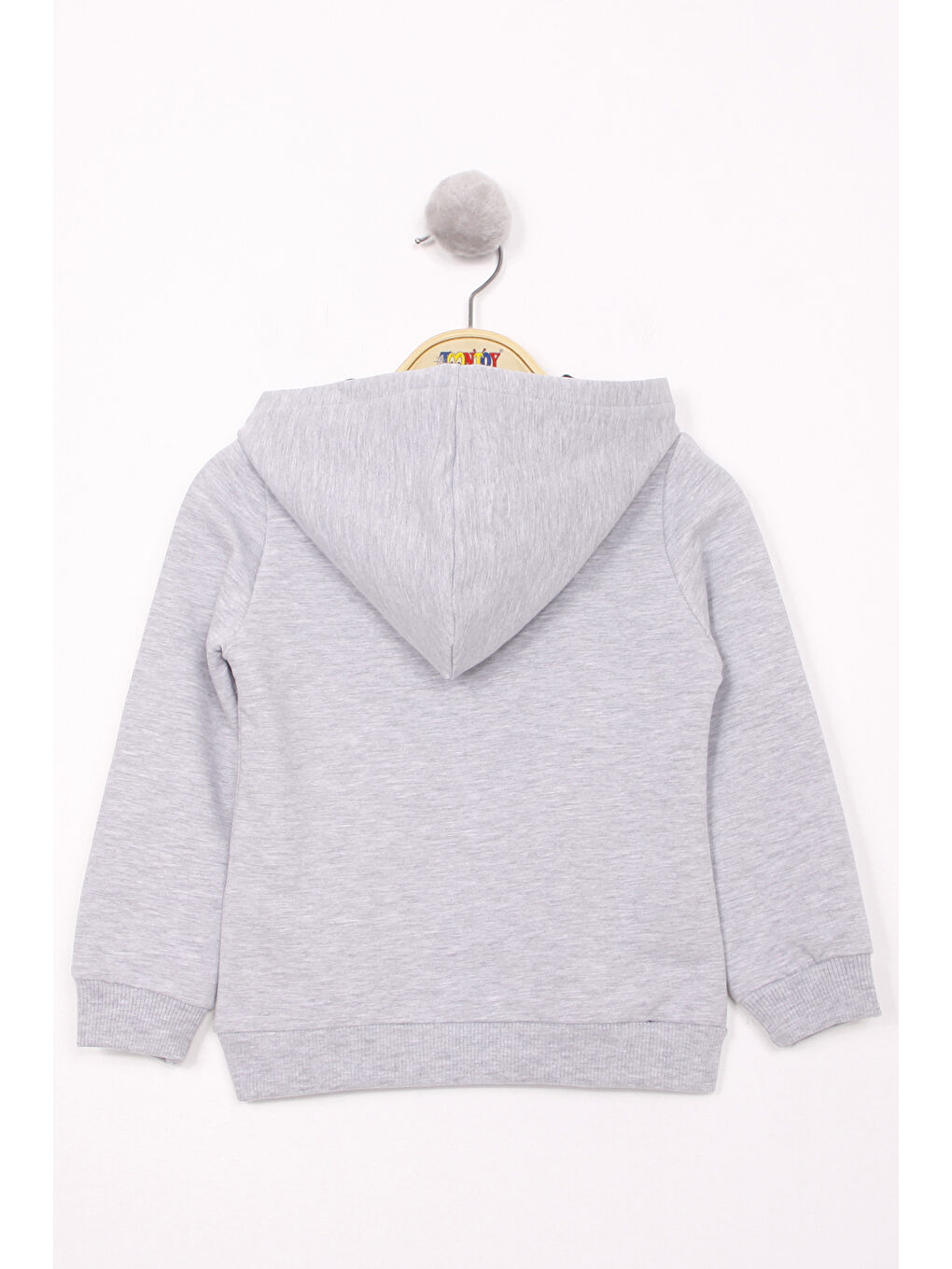 Gri Kız Çocuk Pullu Ayıcık Nakışlı Sweatshirt-1