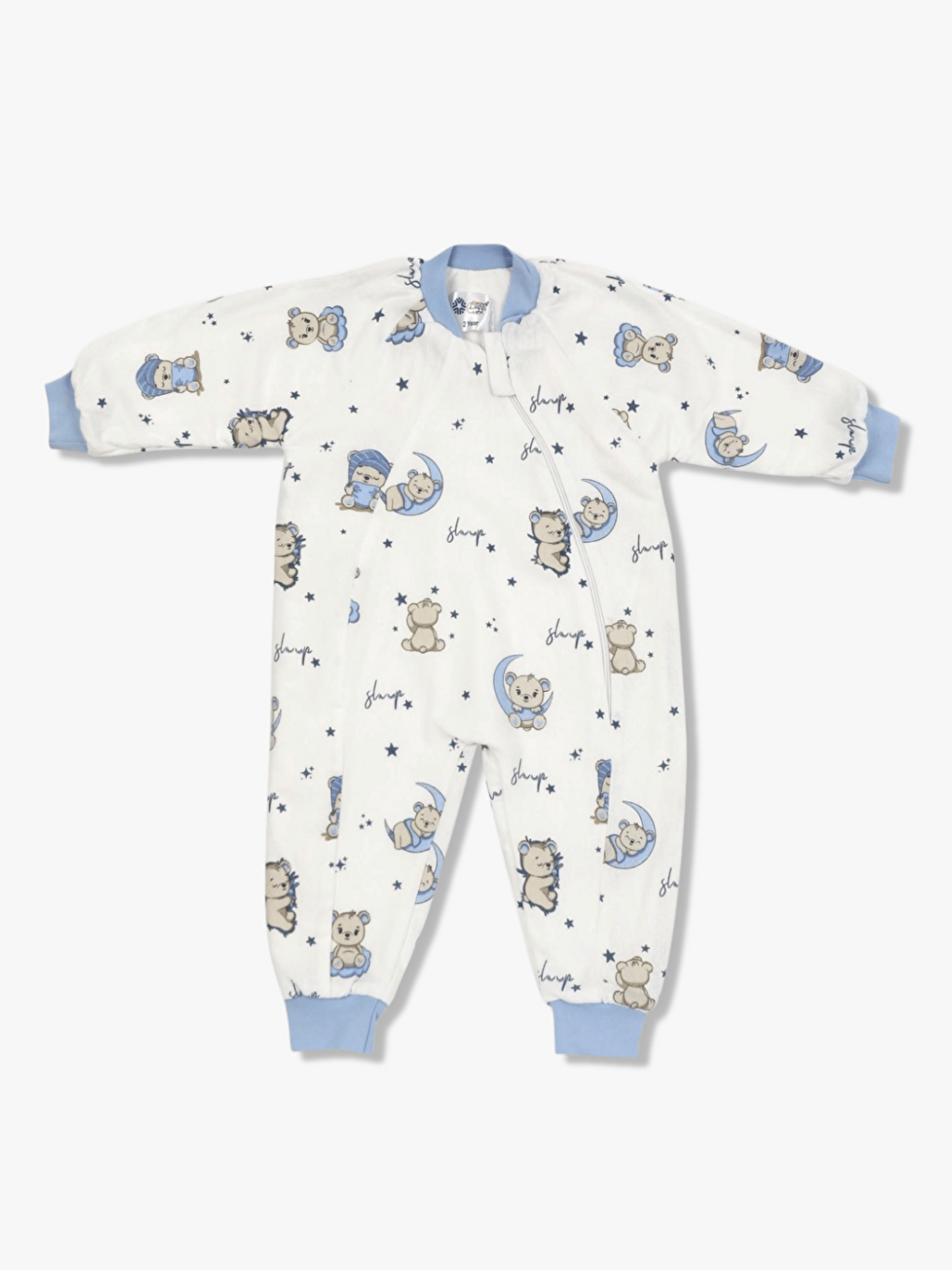 Mavi Bisiklet Yaka Erkek Bebek Pazen Uyku Tulumu 1 Tog-3