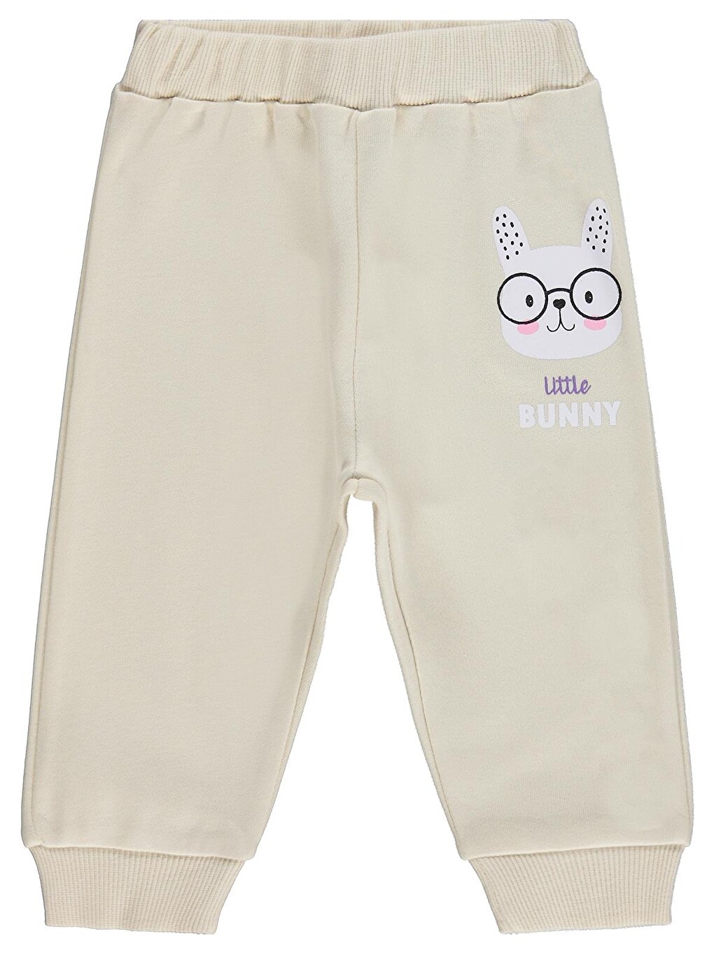 Bej Baby Little Bunny Baskılı 6-18 Ay Tek Alt Bebe - Fil Dişi