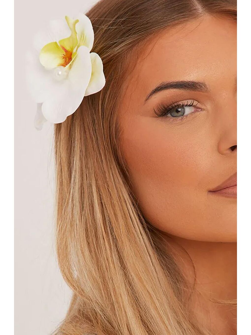 Beyaz İnci Detaylı Aloha Pens Orkide Toka-2