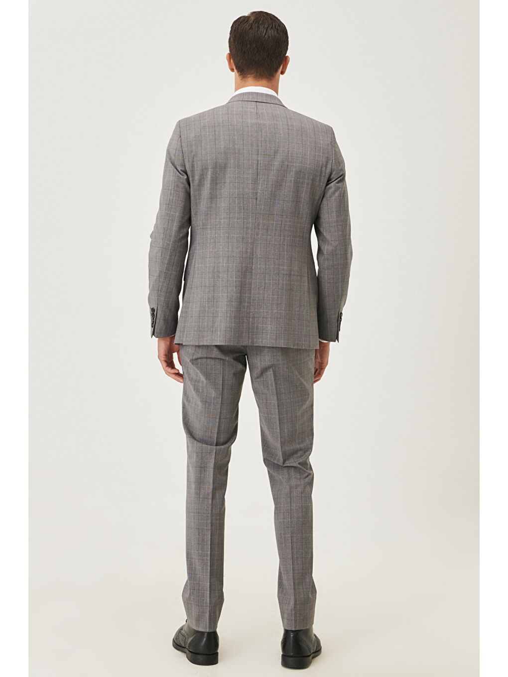 Erkek Gri Slim Fit Takım Elbise-4