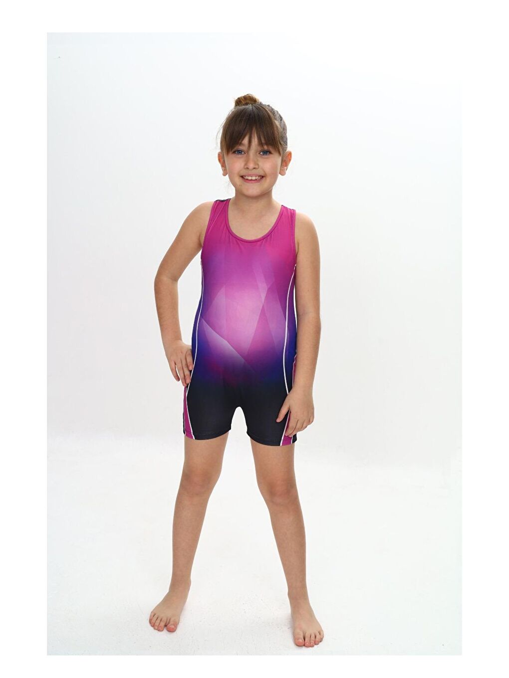 Fuşya Kız Çocuk Deniz Yüzücü Mayo