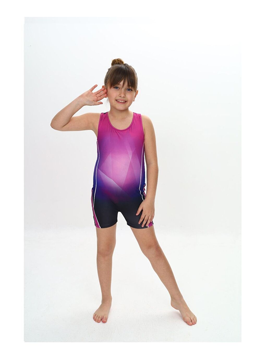 Fuşya Kız Çocuk Deniz Yüzücü Mayo-2