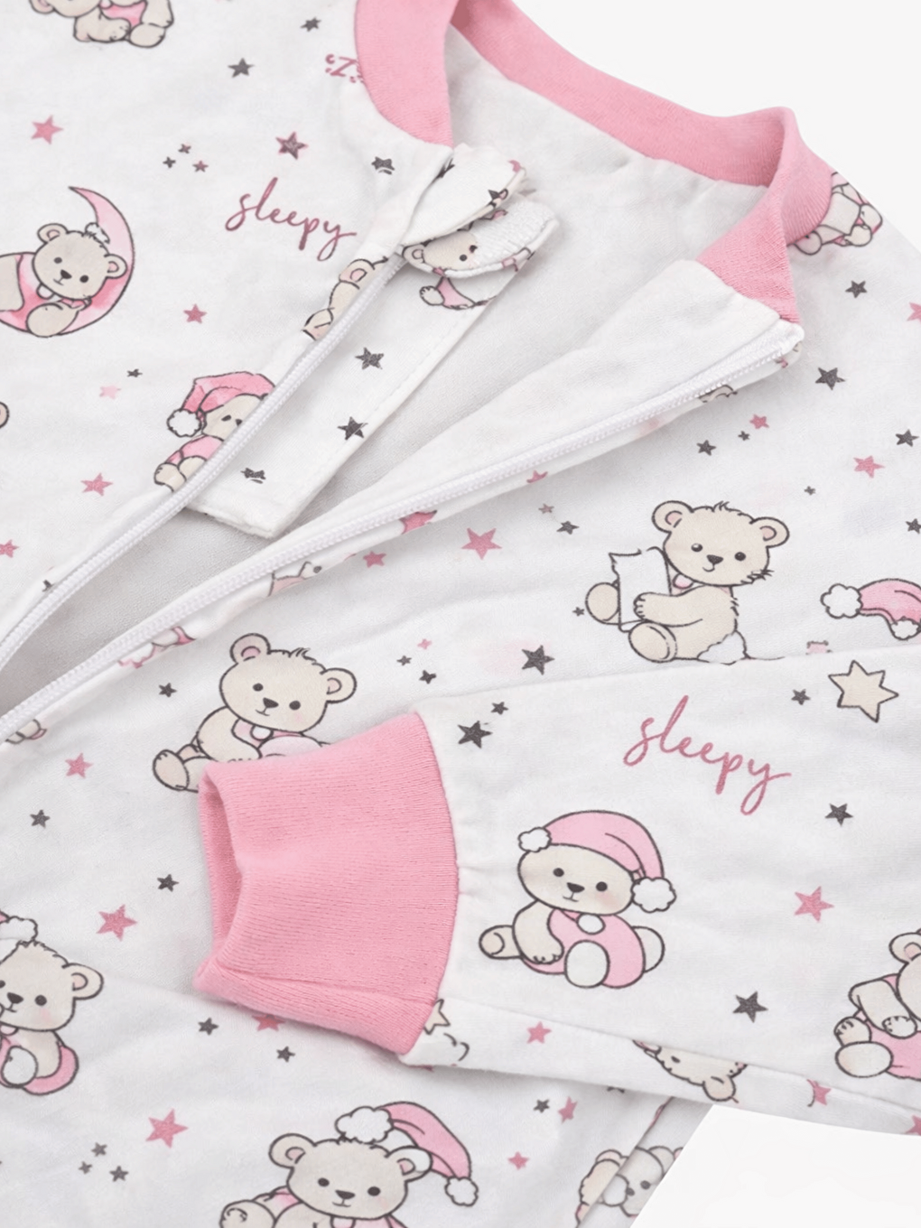 Pembe Bisiklet Yaka Kız Bebek Pazen Uyku Tulumu 1 Tog-3