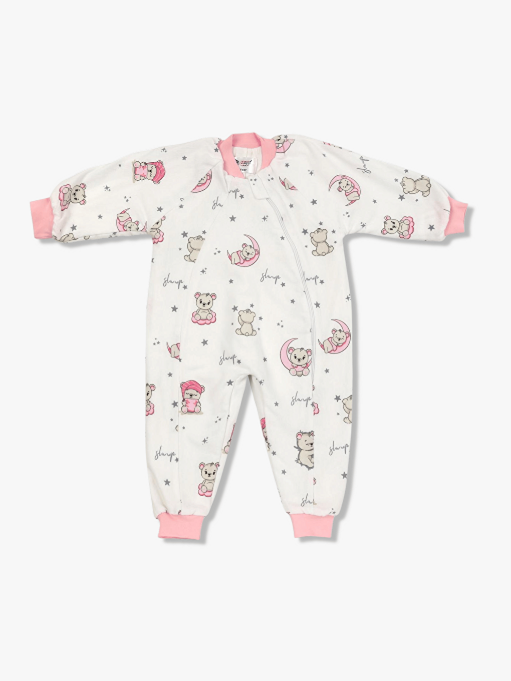 Pembe Bisiklet Yaka Kız Bebek Pazen Uyku Tulumu 1 Tog-4