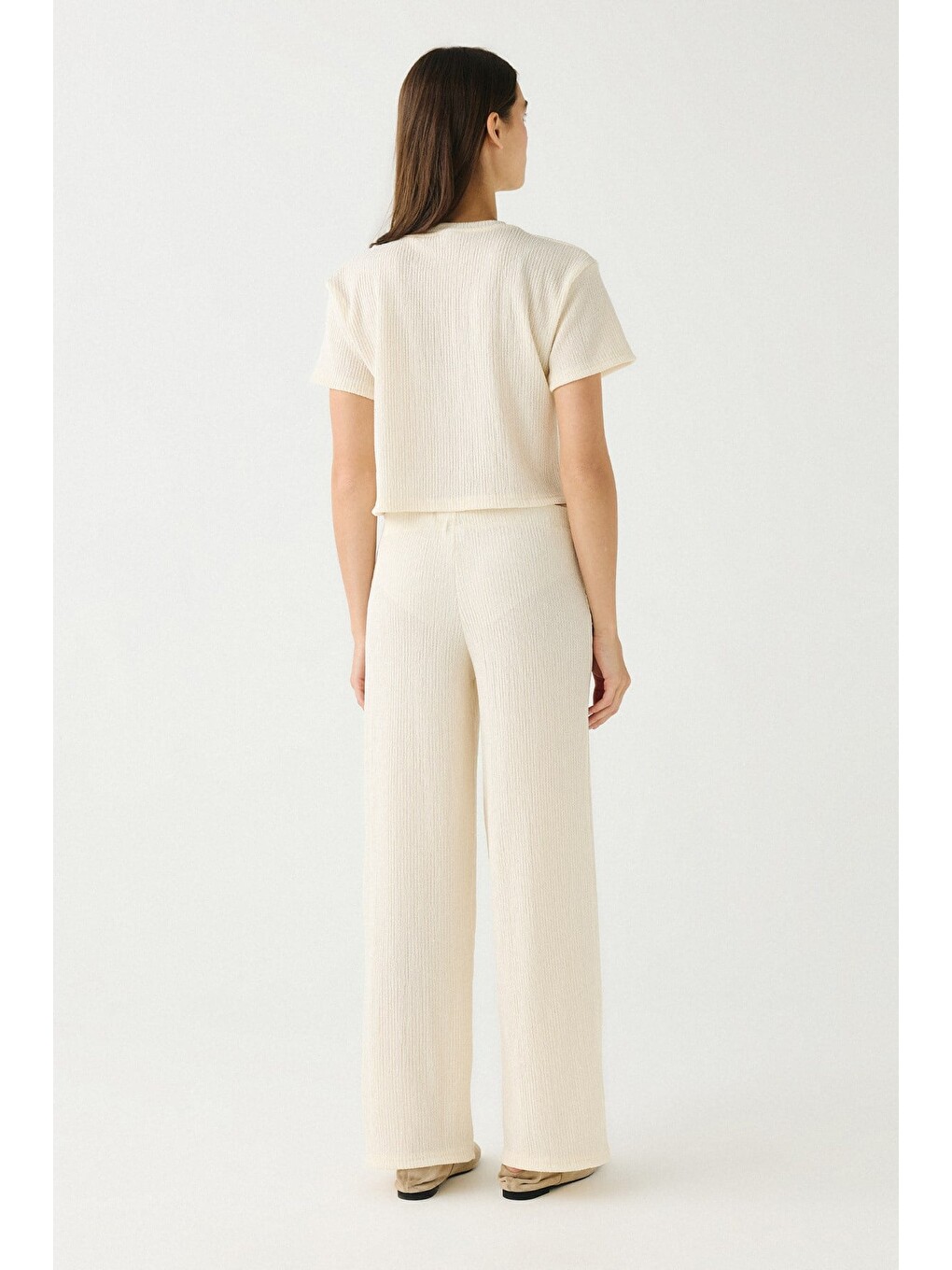 Comfort Dokulu Natural Pijama Takım 9160 Beyaz-3