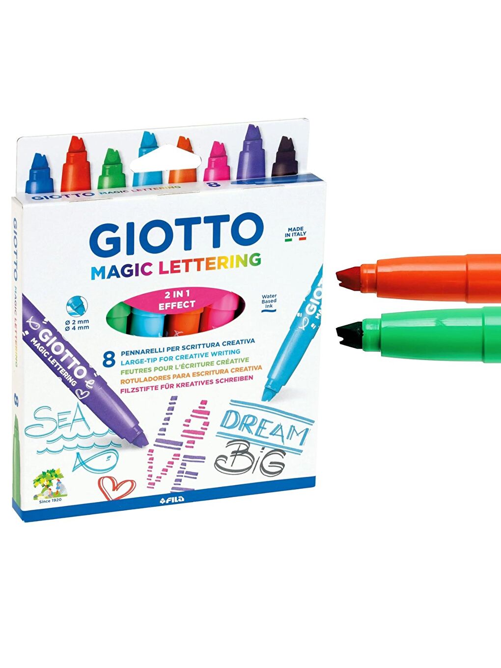 Magic Lettering 2’si 1 Arada Sihirli Effect Jumbo Keçeli Kalem 8 Renk (F426500)