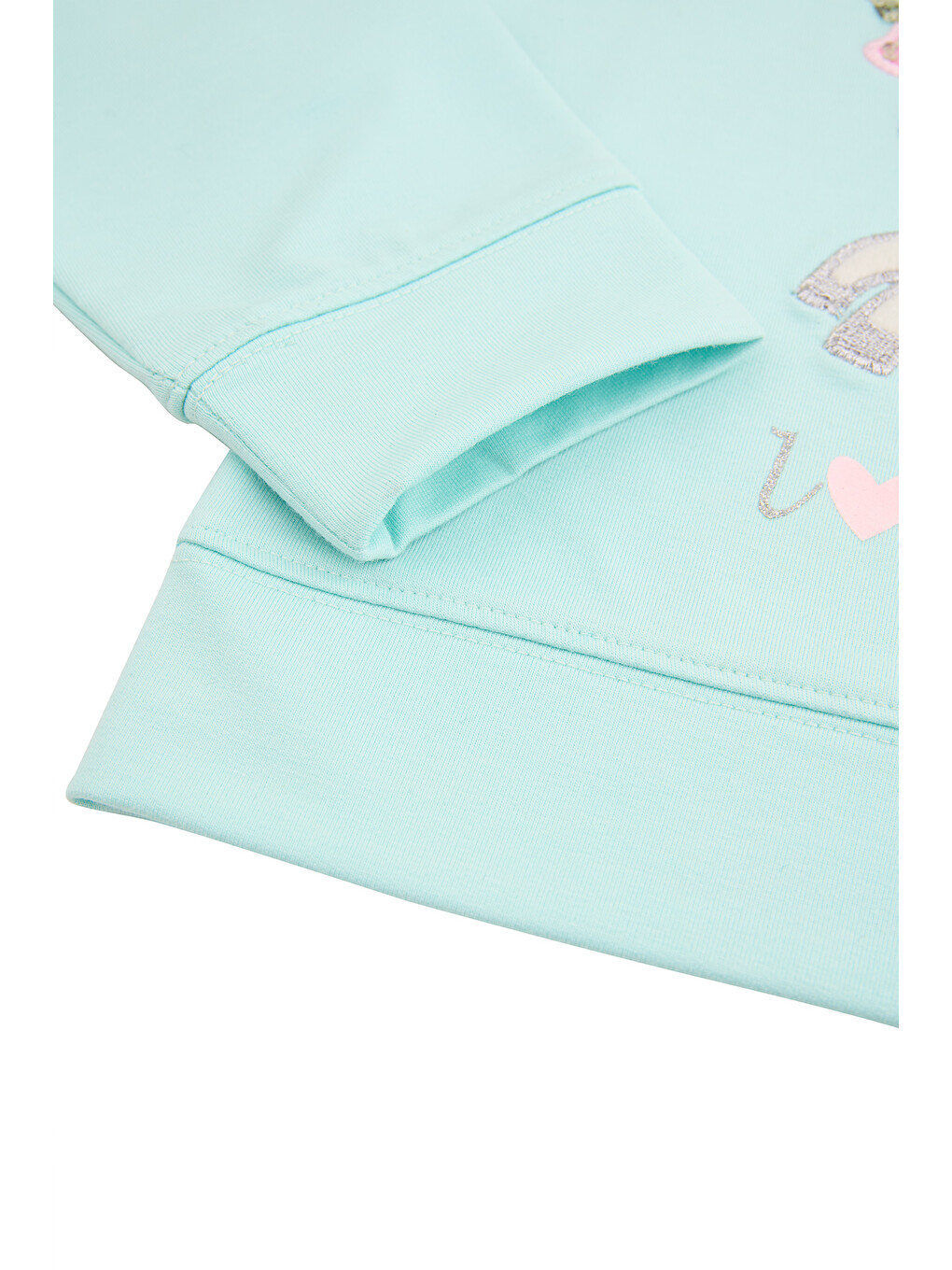Nakışlı Modal Elastan Sweatshırt 2-6 Yaş Yeşil-3