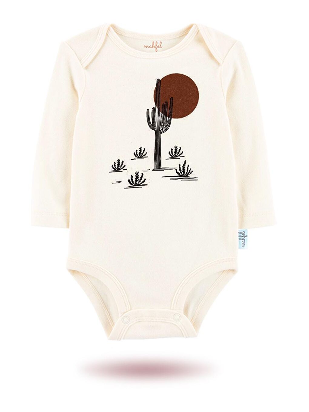 MAHFEL Ekru-Bej 3'Lü " YOU ARE THE SUN "Baskılı Uzun Kollu Unisex Bebek Çıtçıtlı Body - 2