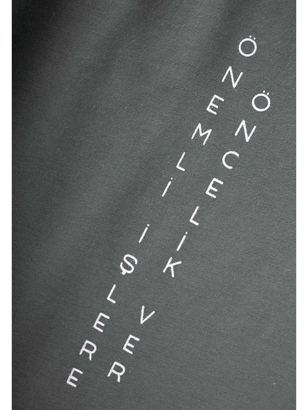 Sloganlı Uzun Kollu T-Shirt 2-10 Yaş Haki Yeşil-2