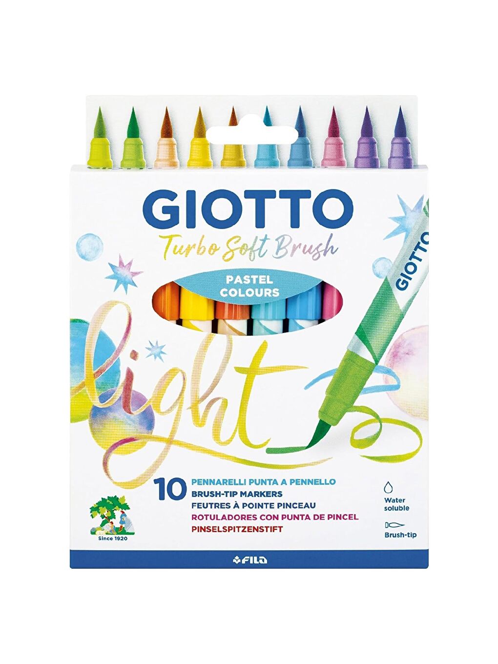 Turbo Soft Brush Pastel Marker Fırça Uçlu Kalem 10 Renk (F426900) (FLA1)
