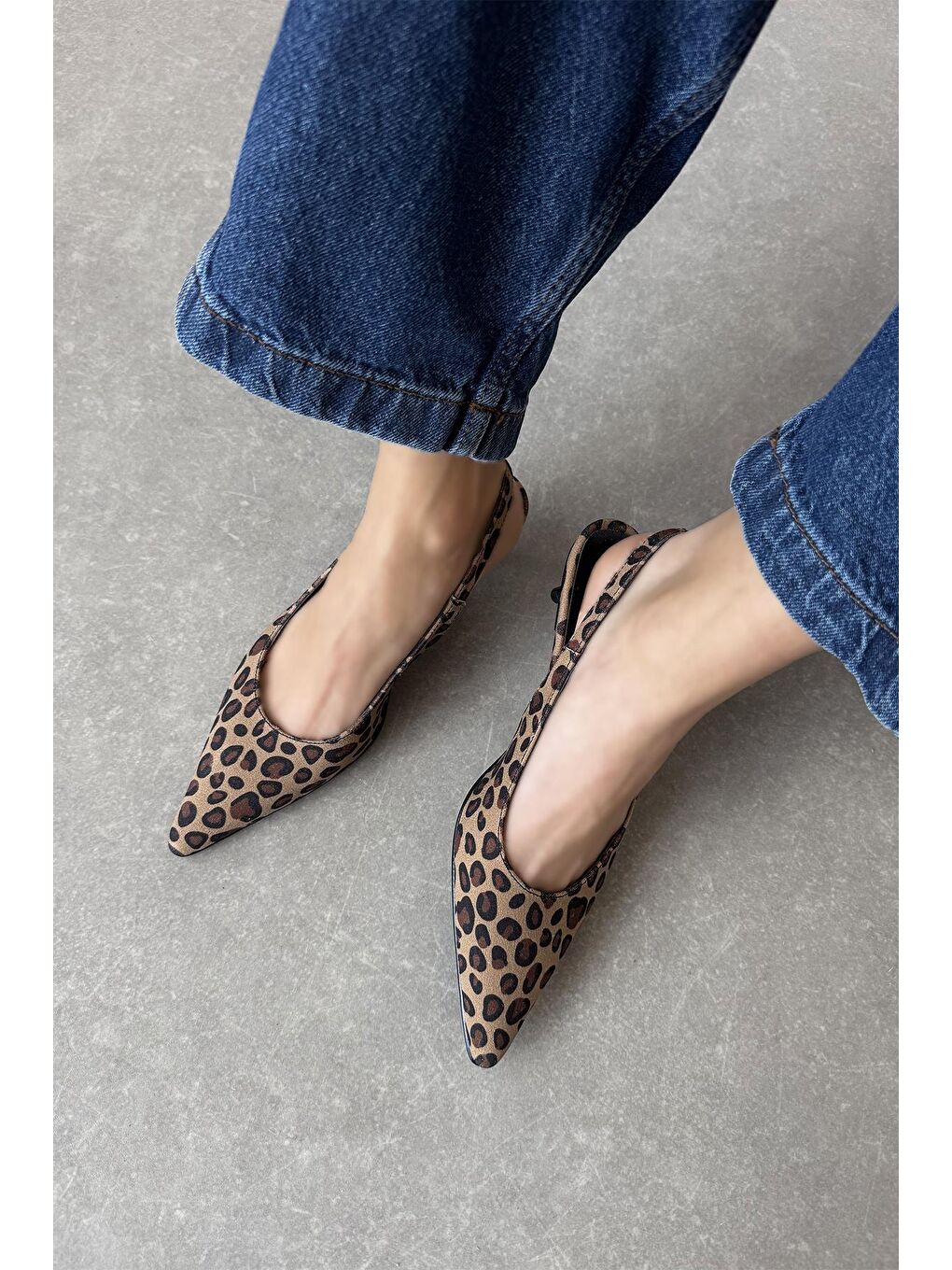 Kahverengi Cuesta  Kadın Topuklu Kumaş  Ayakkabı Leopar-1