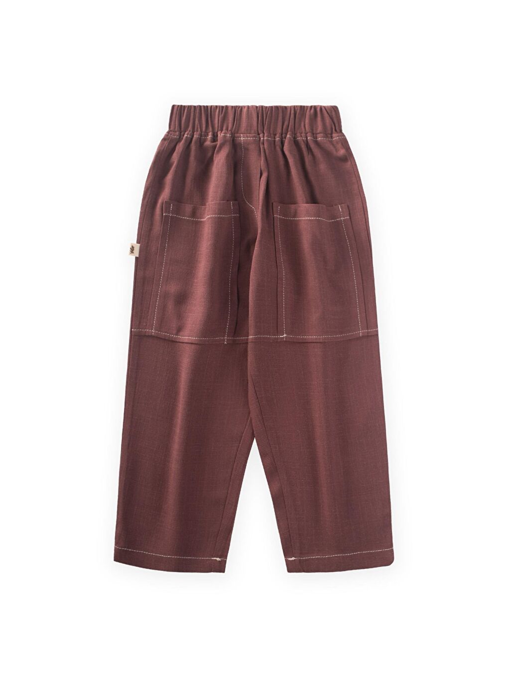 Mürdüm Kız Çocuk Keten Pantolon