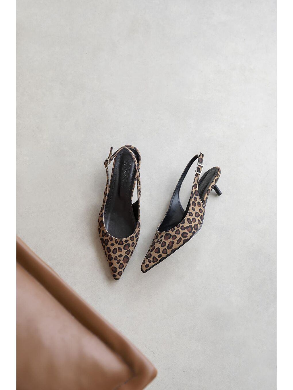 Kahverengi Cuesta  Kadın Topuklu Kumaş  Ayakkabı Leopar-2