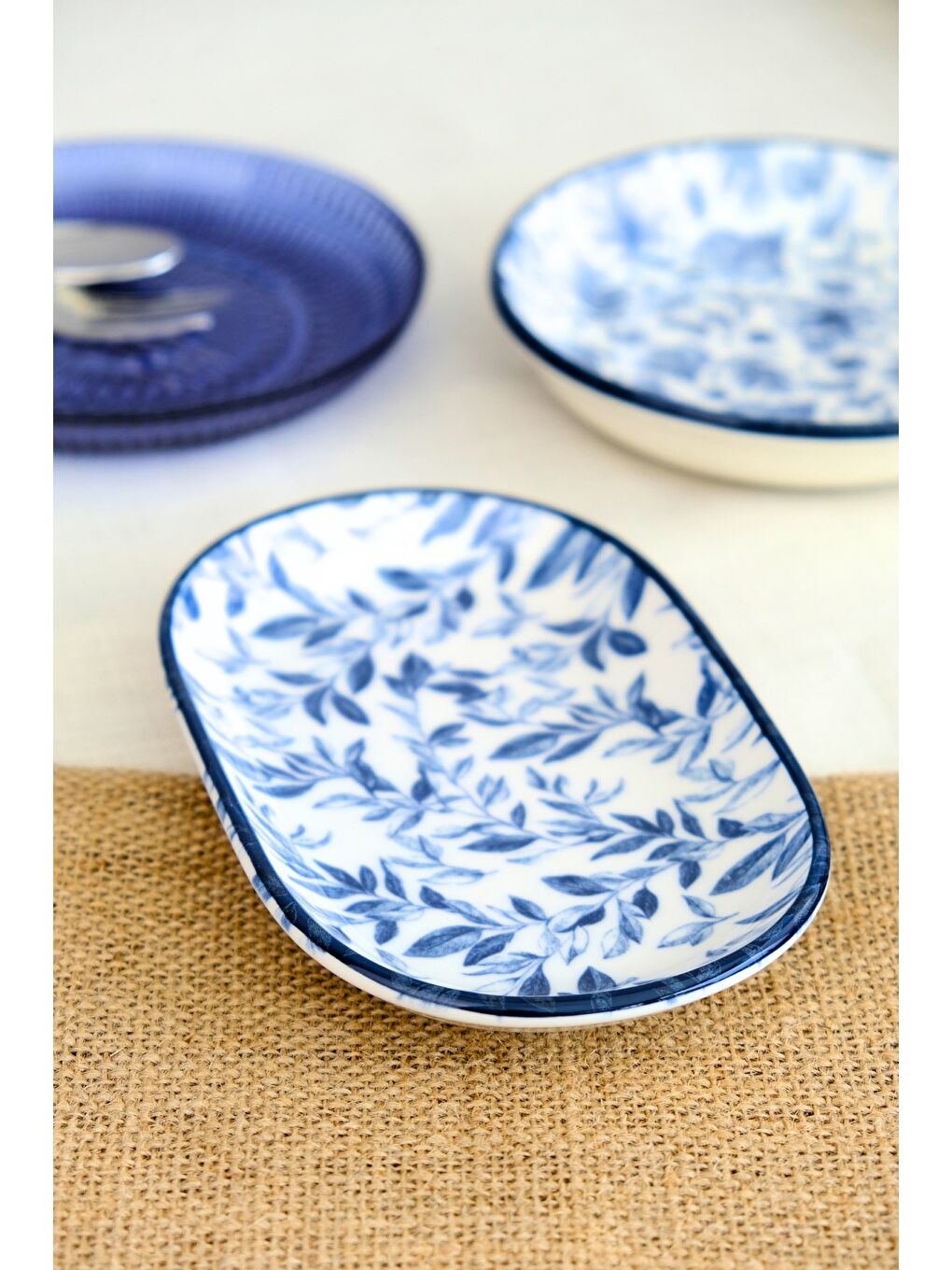 Beyaz Blue Heaven Kayık Tabak Tekli 18x11x2cm