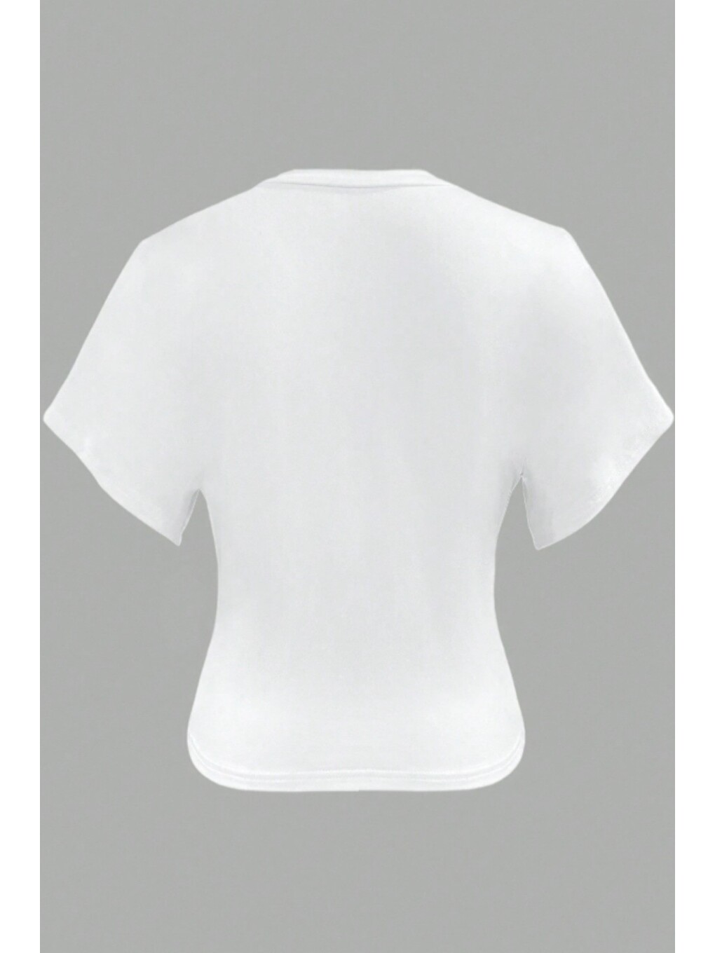 Kadın Beyaz V Yaka Drape Detaylı Crop Bluz – Rahat Kalıp Günlük Üst-3