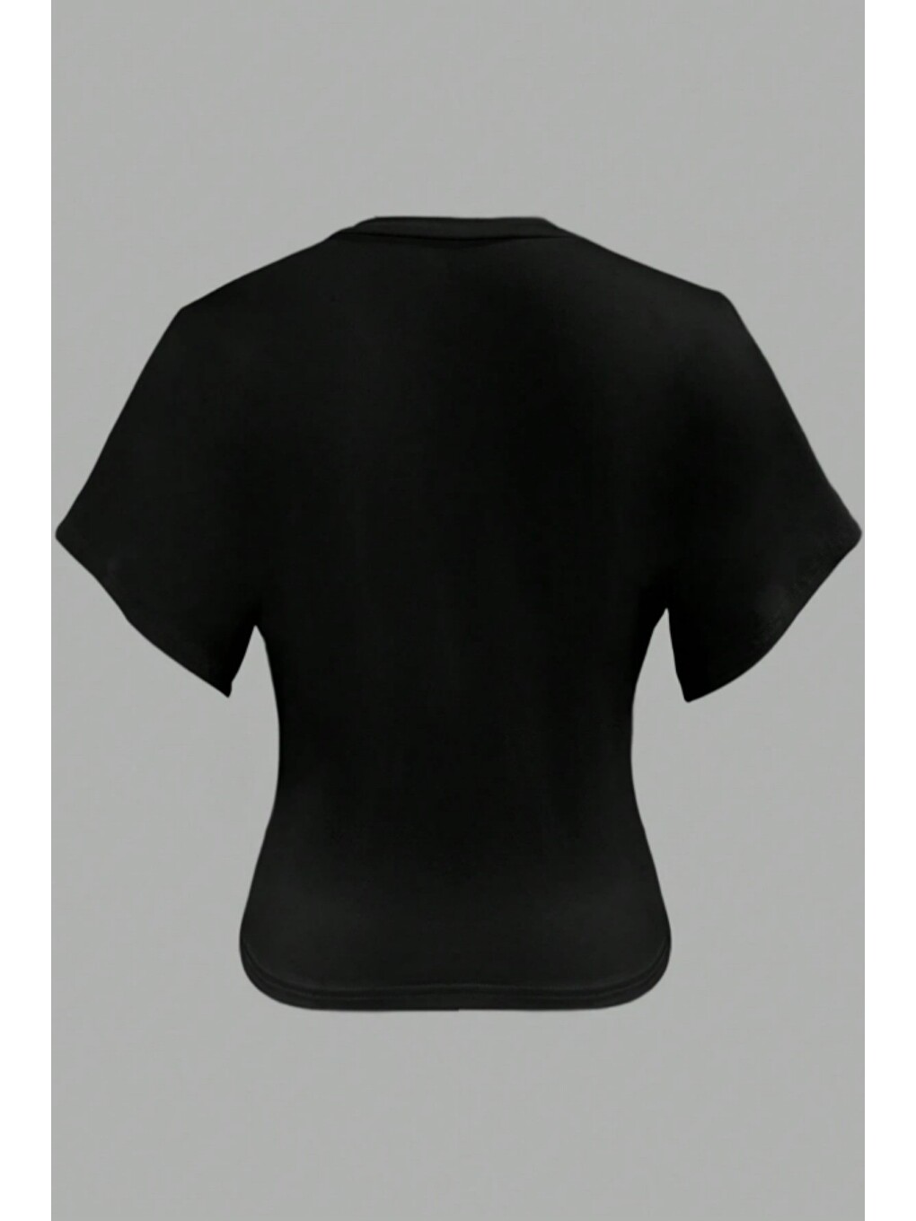 Siyah Kadın Beyaz V Yaka Drape Detaylı Crop Bluz – Rahat Kalıp Günlük Üst-2