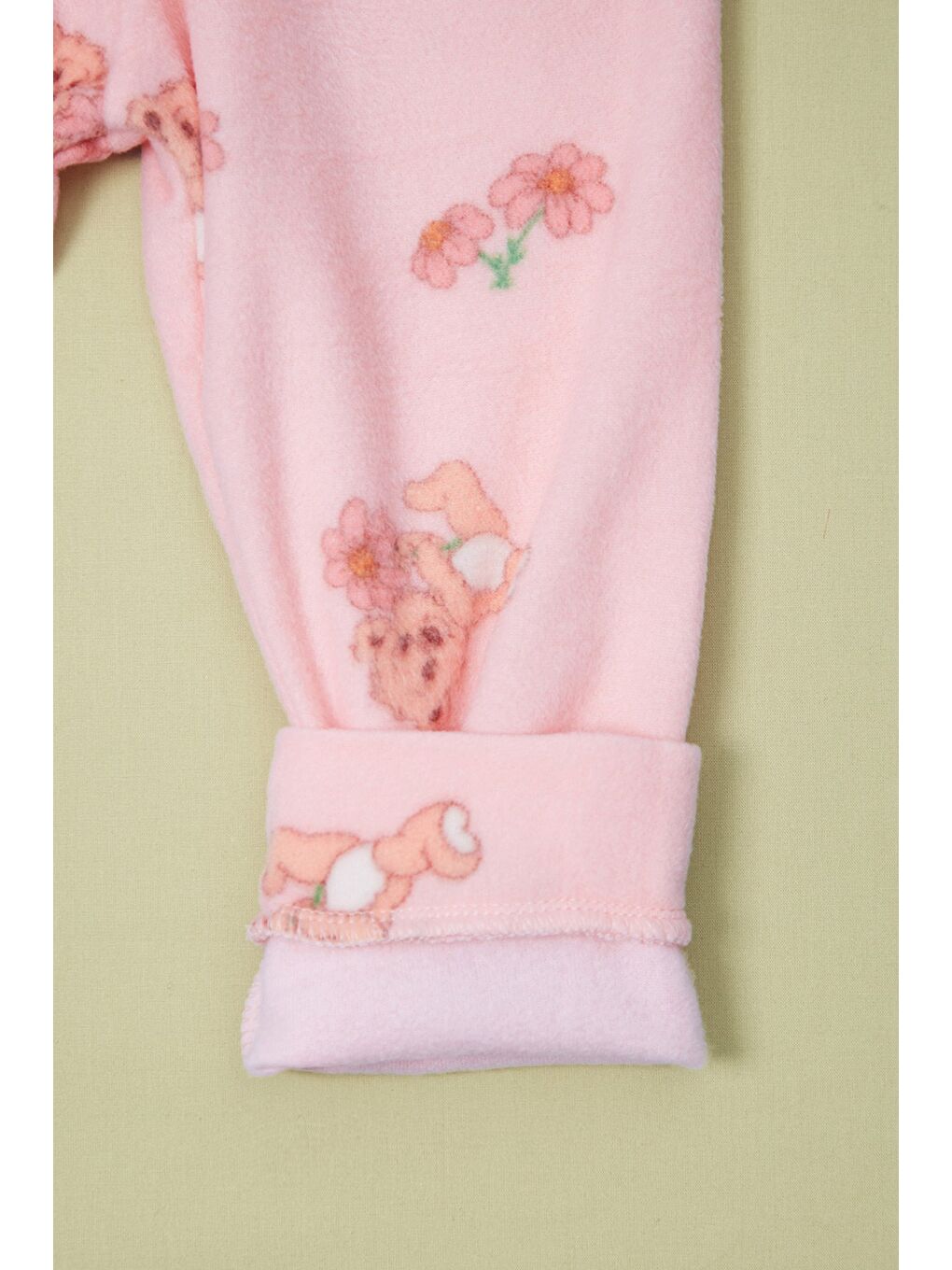 Pembe Ev Desenli Polar Unisex Çocuk Pijama Takımı-3