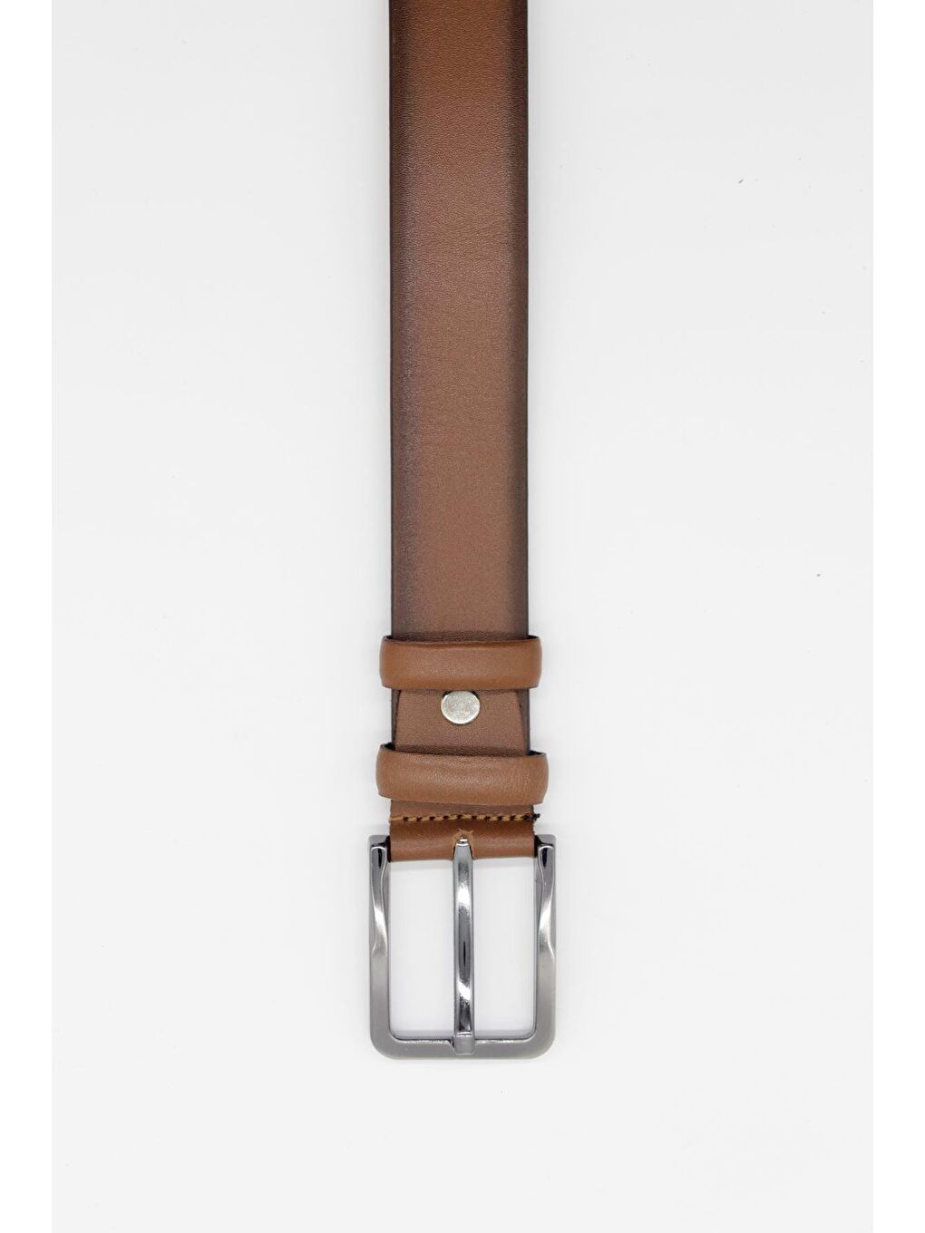 Kahverengi Taba Dikişsiz Düz %100 Deri Kemer 1046245207_880-2