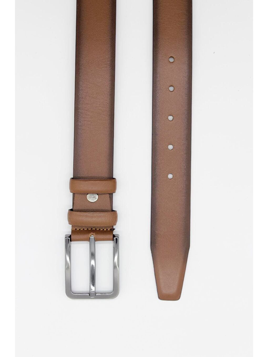 Kahverengi Taba Dikişsiz Düz %100 Deri Kemer 1046245207_880-3