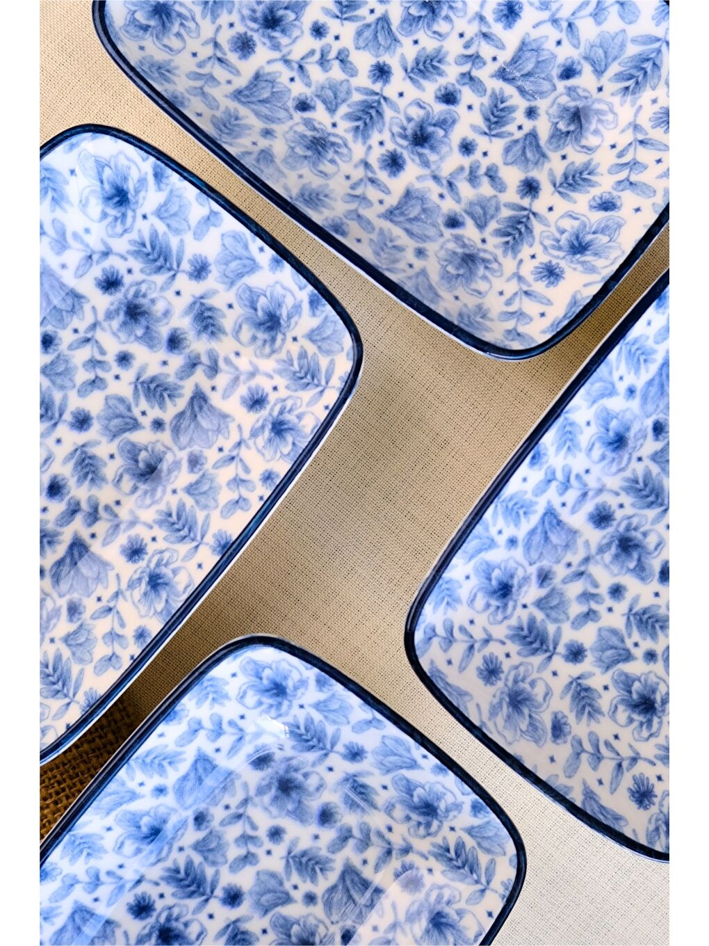 Beyaz Blue Heaven Kayık Tabak 4 lü 17x12x3cm-1