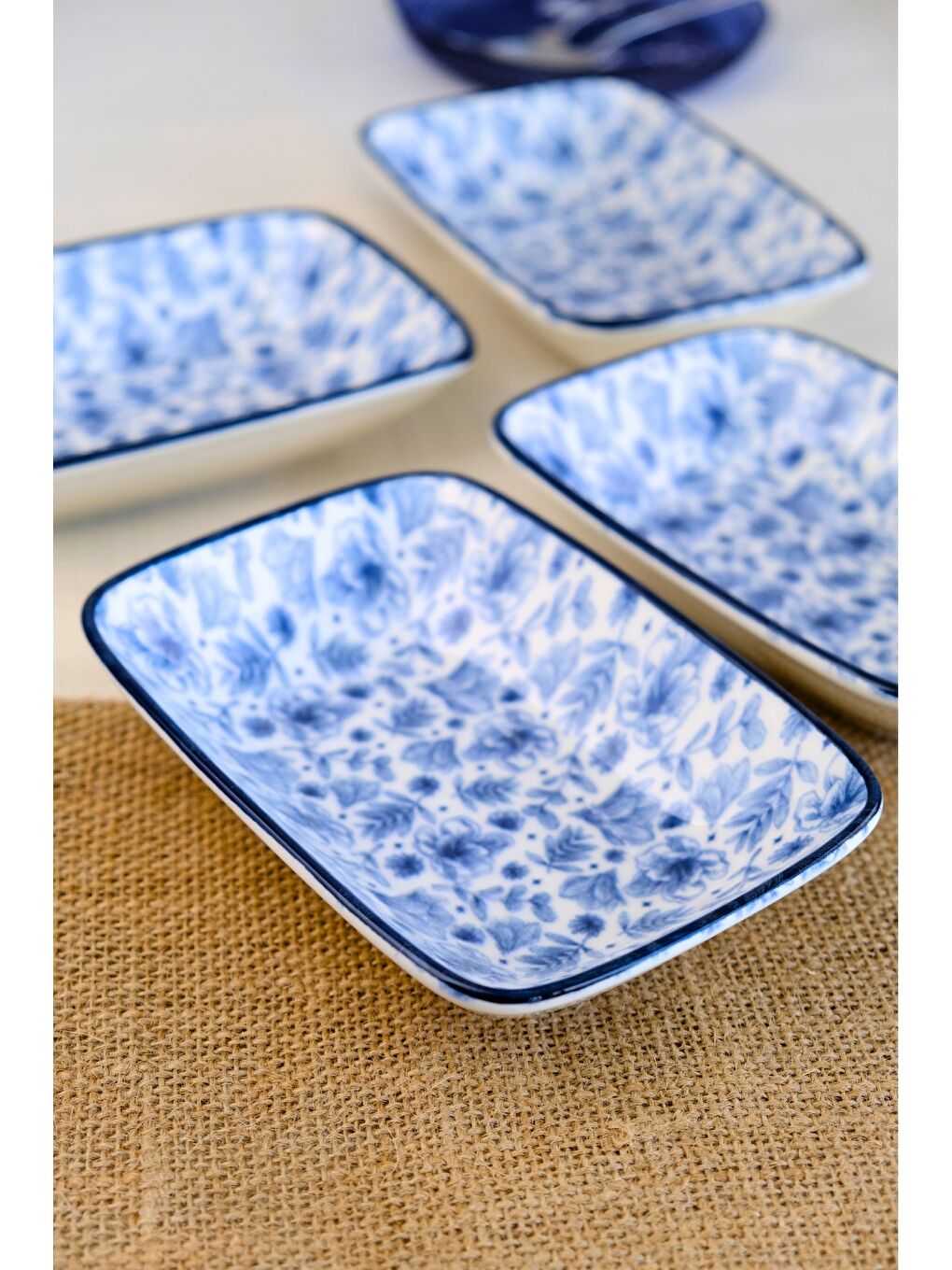 Beyaz Blue Heaven Kayık Tabak 4 lü 17x12x3cm-3