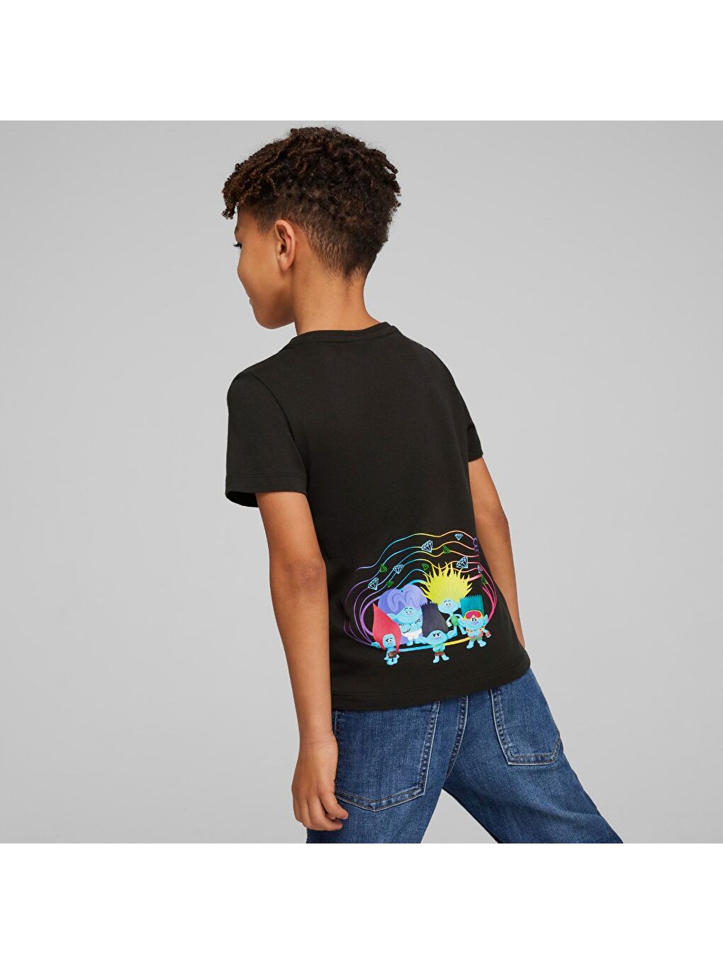 X Trolls Erkek Çocuk Siyah Yuvarlak Yaka Tişört-2