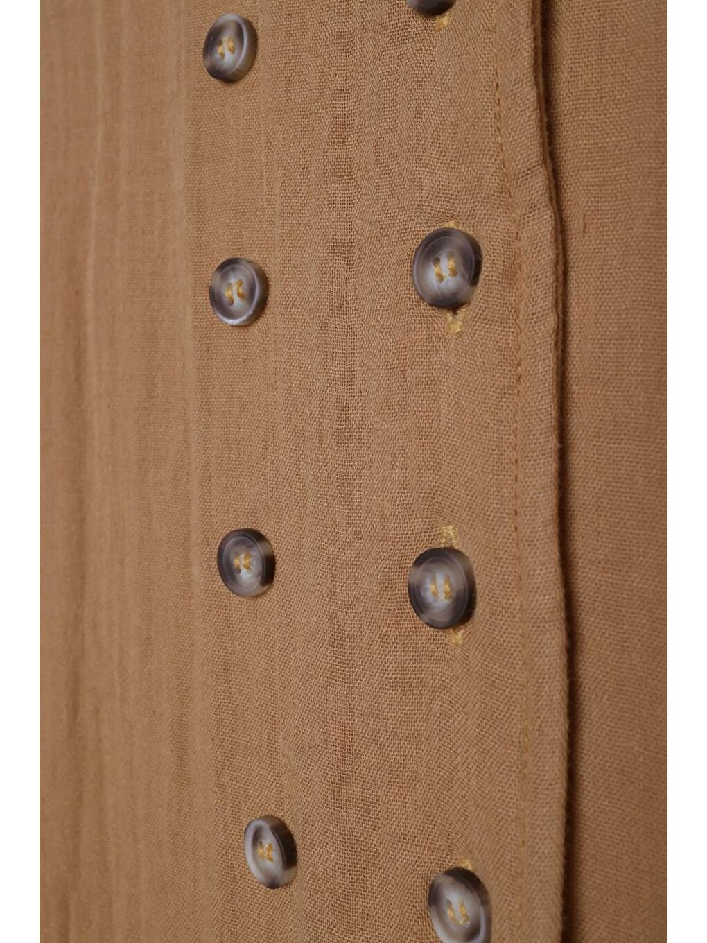 Kahverengi Taba-%100 Pamuklu Çift Düğmeli Gömlek Tunik-1