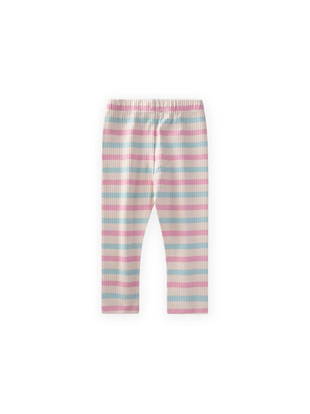 Pembe Tayt 2-10 Yaş Pudra Mavi Çizgili