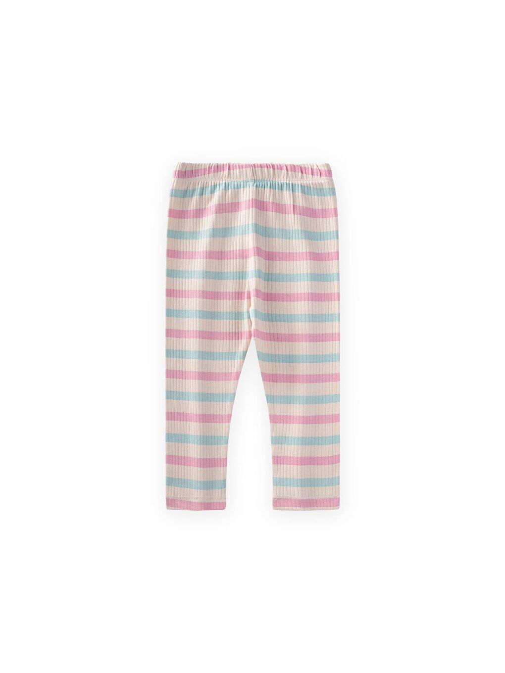 Pembe Tayt 2-10 Yaş Pudra Mavi Çizgili-1