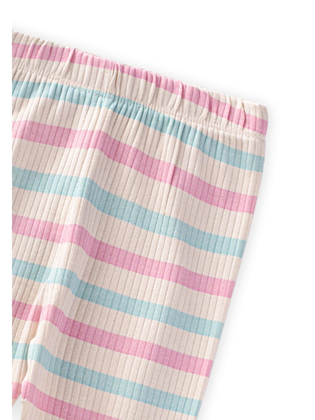 Pembe Tayt 2-10 Yaş Pudra Mavi Çizgili-2