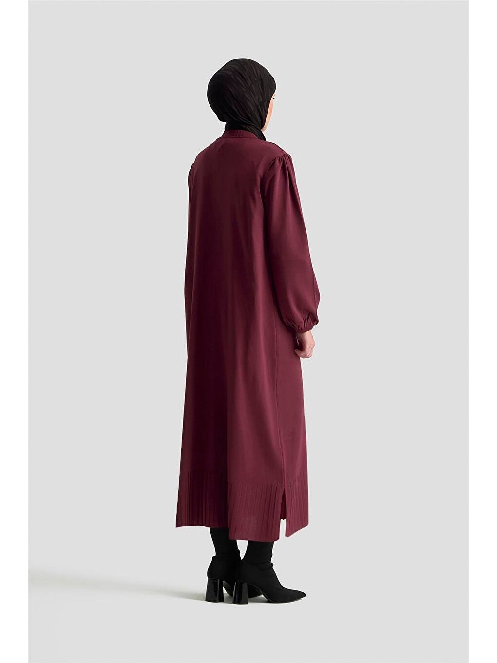Basic Triko Elbise 25Ktd956 Bordo-4