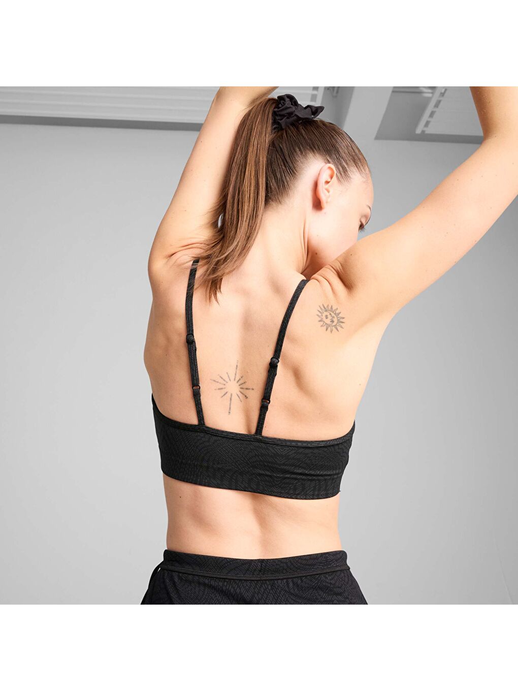 Siyah MOVE CLOUDSPUN AOP Kadın Spor Sütyeni-3