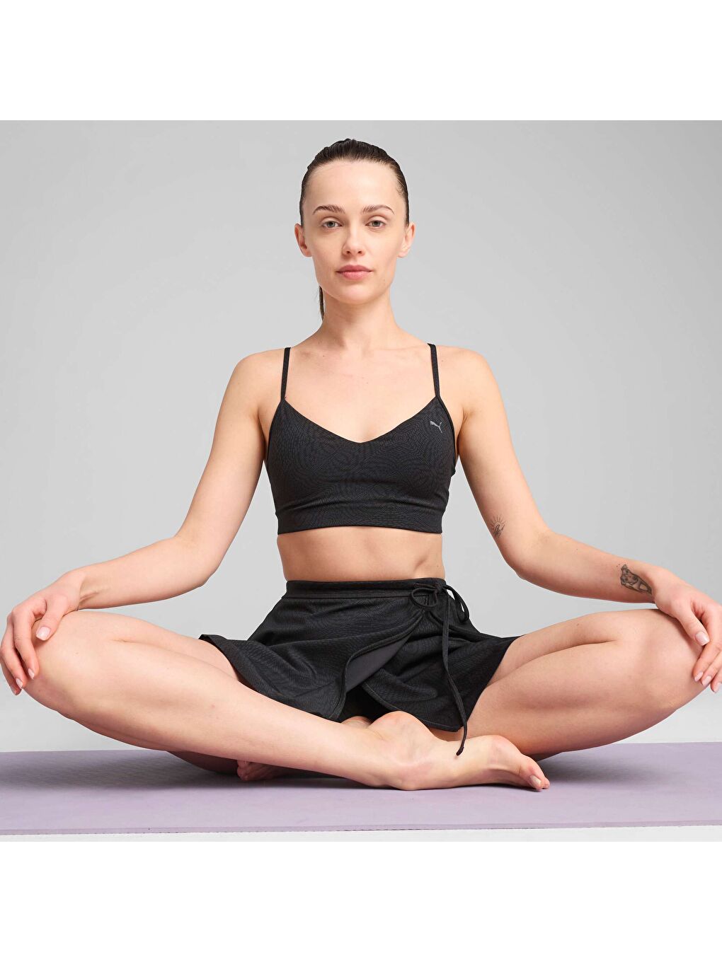 Siyah MOVE CLOUDSPUN AOP Kadın Spor Sütyeni-6