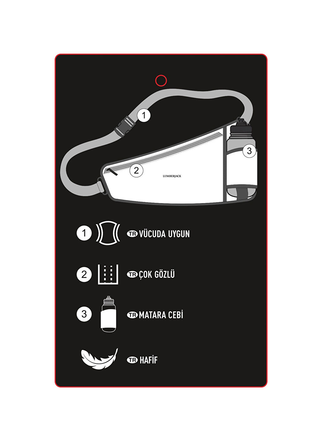 ML BOTTLE WAIST 5FX Gri Unisex Bel Çantası-3