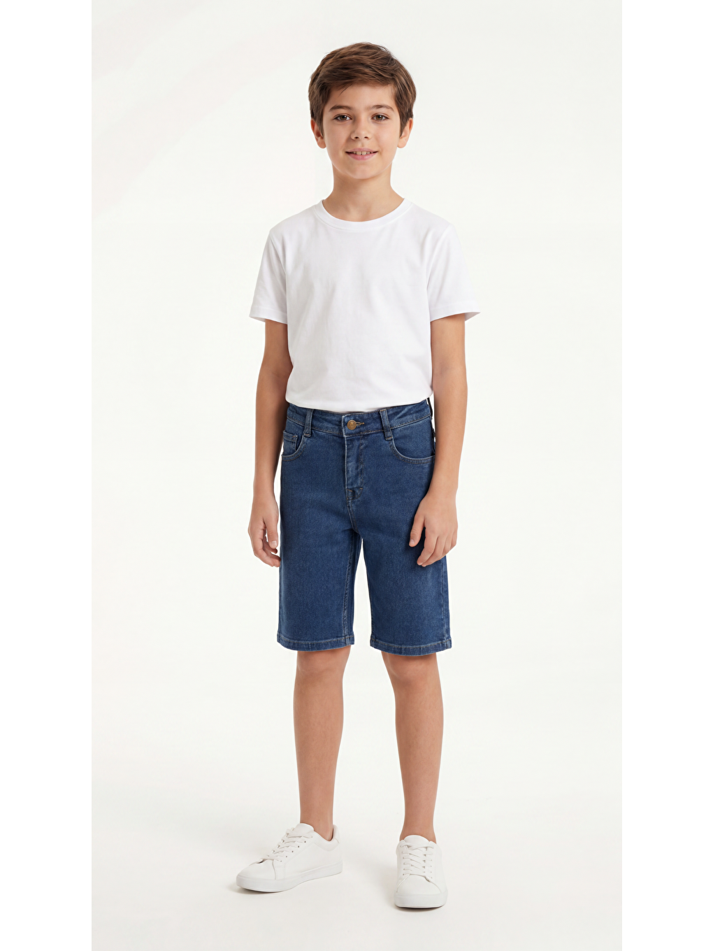 Lacivert Basic Erkek Çocuk Jean Şort