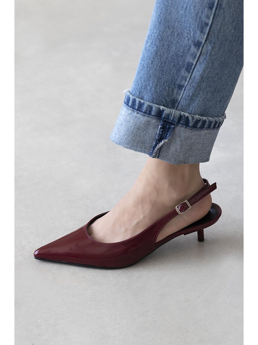 Cuesta  Kadın Topuklu Rugan  Ayakkabı Bordo-1