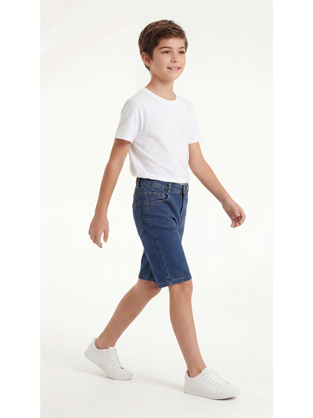 Lacivert Basic Erkek Çocuk Jean Şort-2