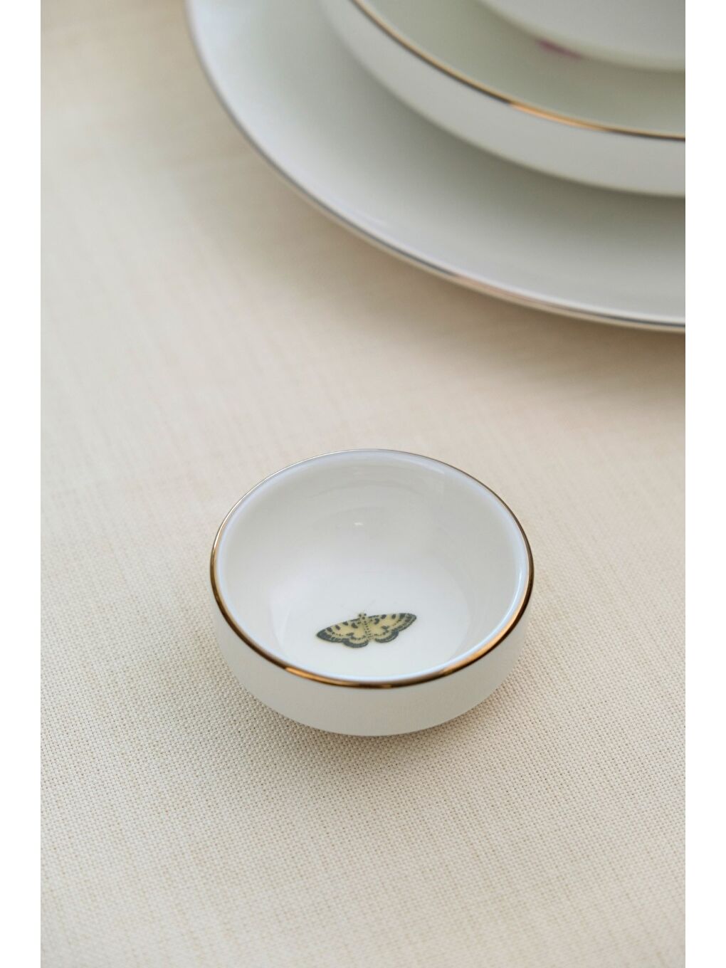 Karışık Kelebek Altın Yaldızlı İstifli Kase 6x2cm 30cc Tekli