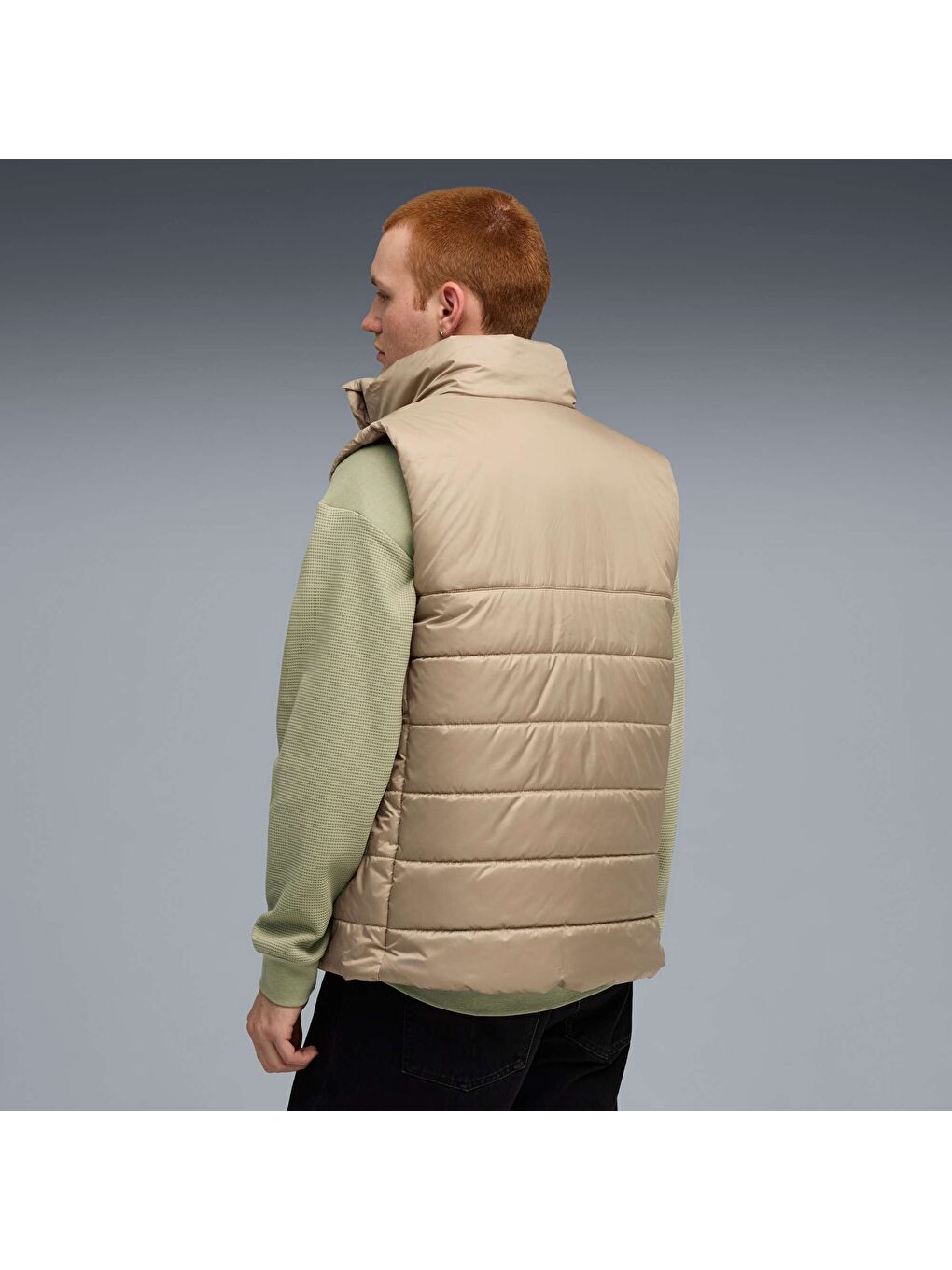 Kahverengi ESSENTIALS Erkek Dolgulu Yelek-2