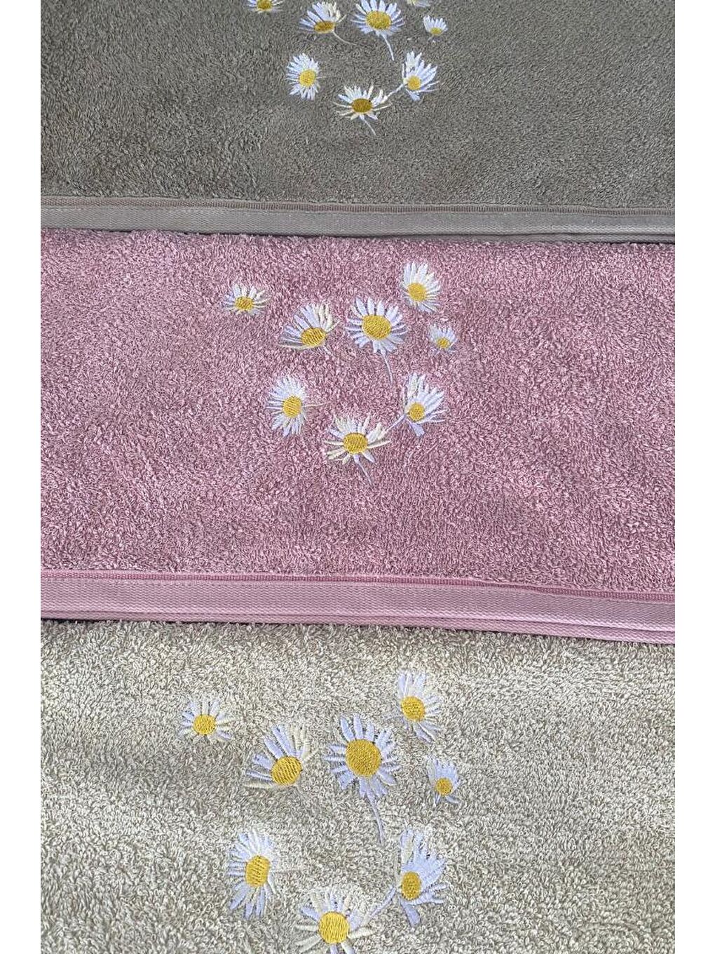 Karışık Rita Nakışlı 6 lı El Yüz Havlu Takımı-1